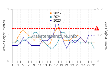 Visina valova u Otok Cerf u siječnju