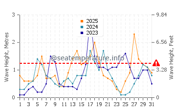 Waves height in Islas Menores in January