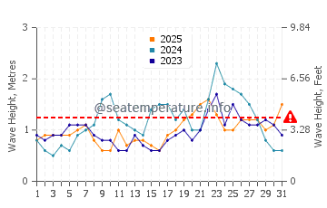 Waves height in Jacmel in January