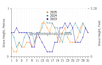 Waves height in Jagna in January