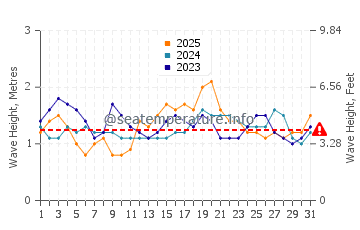 Waves height in Kamurang in January