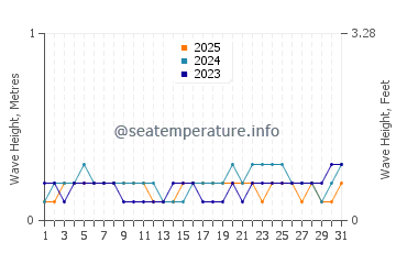 Waves height in Kozhikode in January