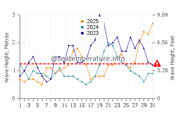 Waves height in La Garita in January