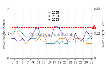 Altura das ondas La Mancha em janeiro