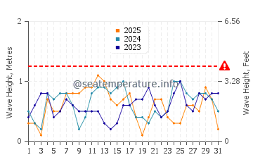 Waves height in Laiya in January