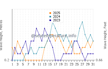Waves height in Latung in January