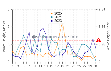 Altezza delle onde Ldzaa a gennaio