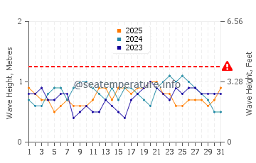 Altura de las olas en Lechería en enero