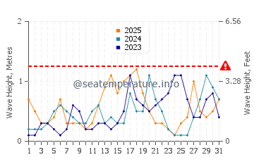 Waves height in Lo Pagan in January