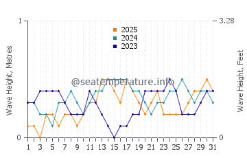 Waves height in Loay in January