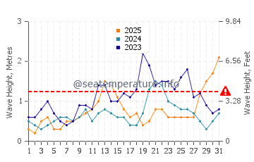 Waves height in Lobos in January