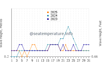 Waves height in Madang in January