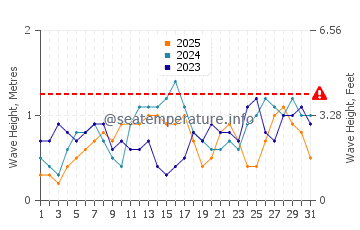 Waves height in Magdalena in January
