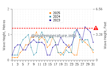 Waves height in Magdiwang in January