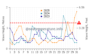 Waves height in Magnetic Island in January