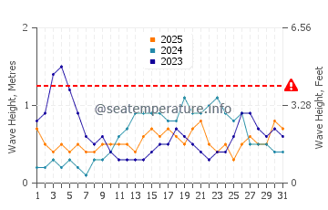 Waves height in Majene in January