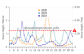 Waves height in Makhinjauri in January