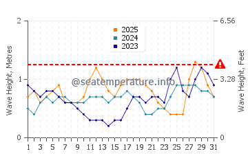 Waves height in Victoria in January