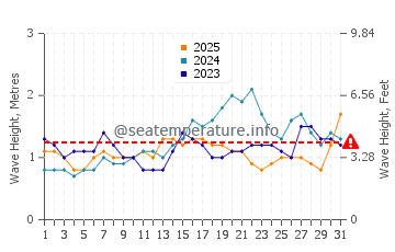 Waves height in Manokwari in January