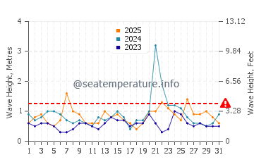 Waves height in Matsushima in January