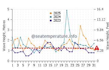 Waves height in Minamisoma in January