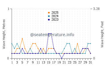 Waves height in Miragoane in January