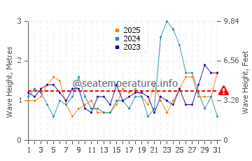 Waves height in Moa in January