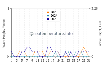Waves height in Muar in January