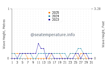 Waves height in Naga in January