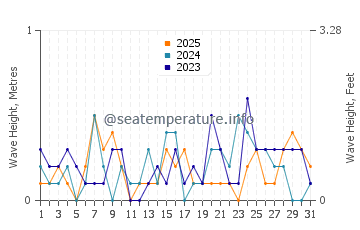 Waves height in Nagoya in January