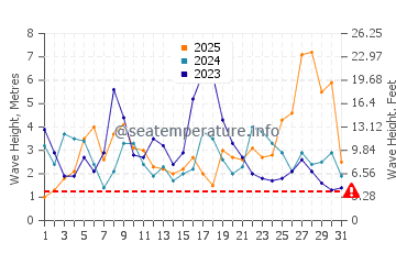 Waves height in Nazare in January