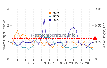 Waves height in Necochea in January