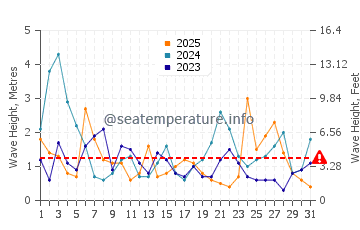 Waves height in Newtonhill in January