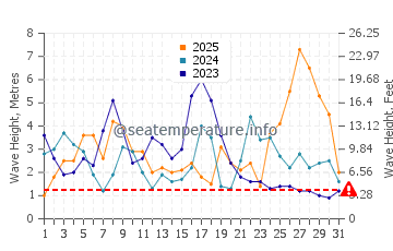 Waves height in Nigran in January