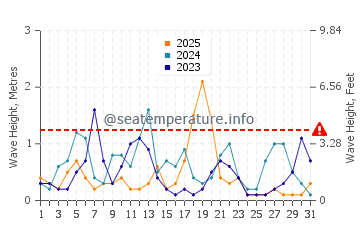 Waves height in Ochamchyra in January