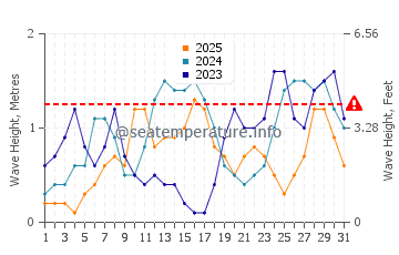 Waves height in Pangobilian in January