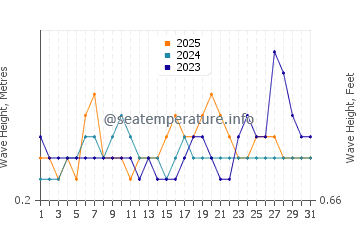 Waves height in Pariaman in January