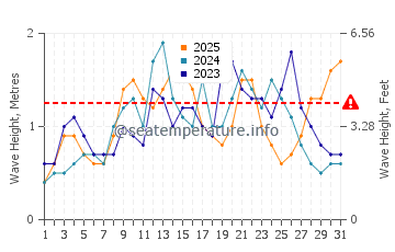 Waves height in Pasito Blanco in January