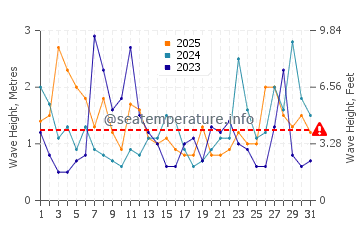 Waves height in Patea in January