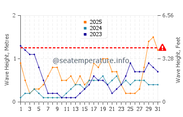 Waves height in Pemalang in January