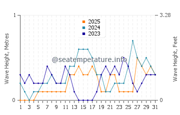 Waves height in Perrelos in January