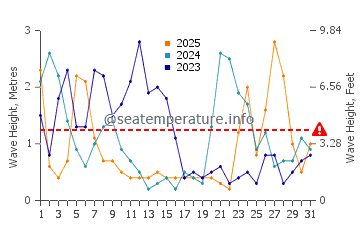 Waves height in Pett Level in January