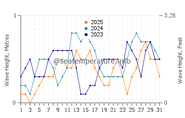 Waves height in Cadiz in January