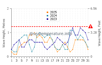 Waves height in Concepcion in January