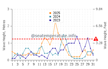 Waves height in Pinedo in January