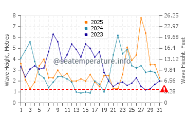 Altezza delle onde Ploudalmézeau a gennaio