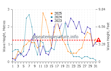Waves height in Port de Soller in January