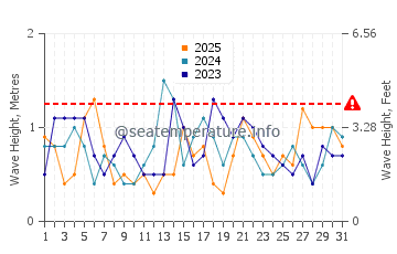 Waves height in Port Neill in January