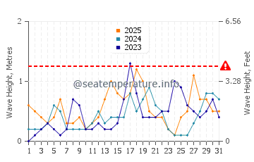 Waves height in Pozo del Esparto in January