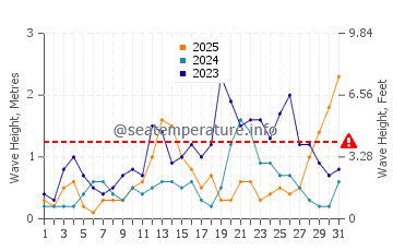 Waves height in Pozo Negro in January